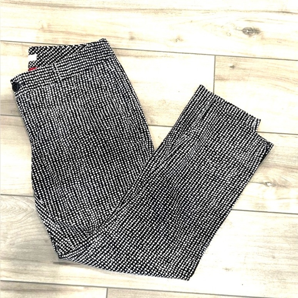 Banana Republic Patterned Pants Comfortable Stretchy Black & White Size 8 EUC